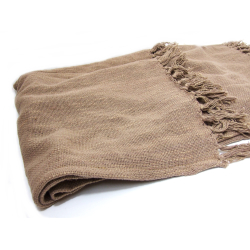 Pled Narzuta Obrus BOHO z frędzlami 160cm x 130cm Brązowy Szary